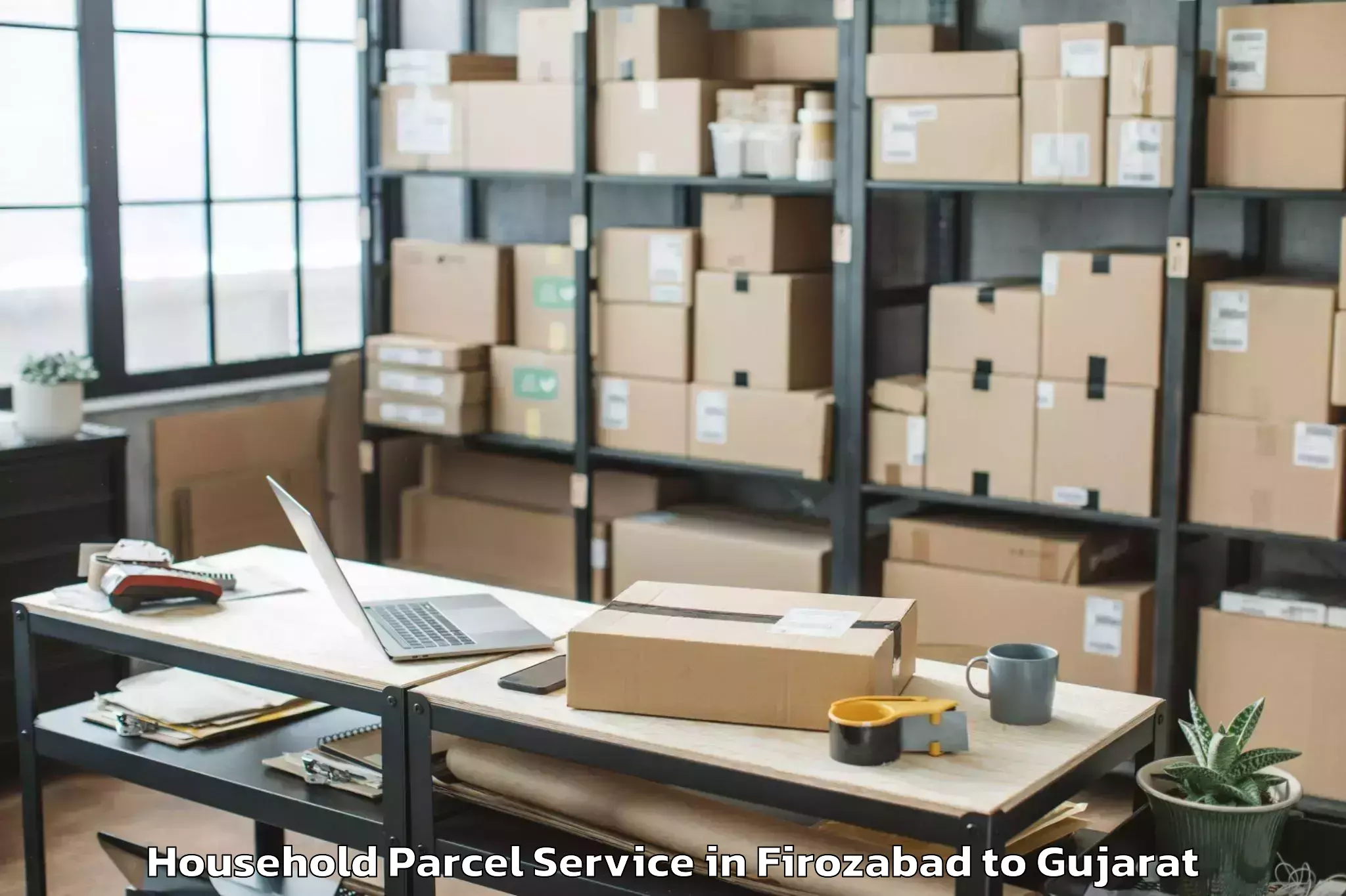 Top Firozabad to Rajpipla Household Parcel Available